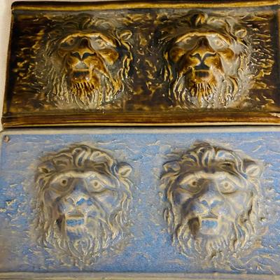 Lot 165 Salvaged Architectural Tiles Lions Fish Borders