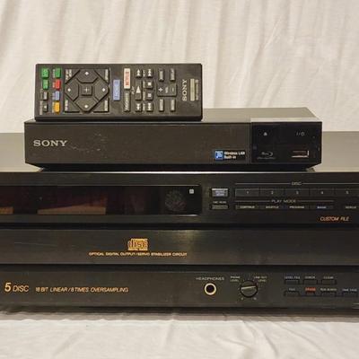 Sony CDP-C706 5 Disc CD Changer and Sony BluRay Player w/ Remote