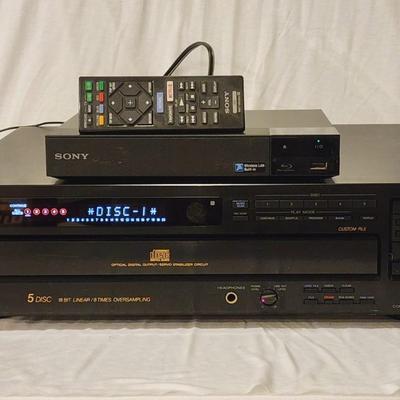 Sony CDP-C706 5 Disc CD Changer and Sony BluRay Player w/ Remote