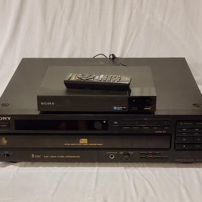 Sony CDP-C706 5 Disc CD Changer and Sony BluRay Player w/ Remote