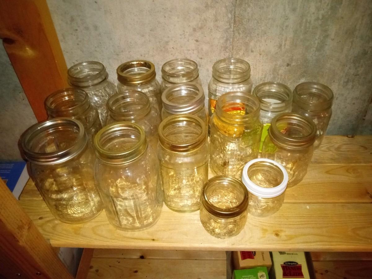 MOSTLY QUART SIZE CANNING JARS, LIDS AND KETTLE