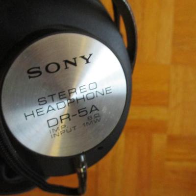 Vintage Sony DR-5A Stereo Headphones Adjustable Made In Japan - D