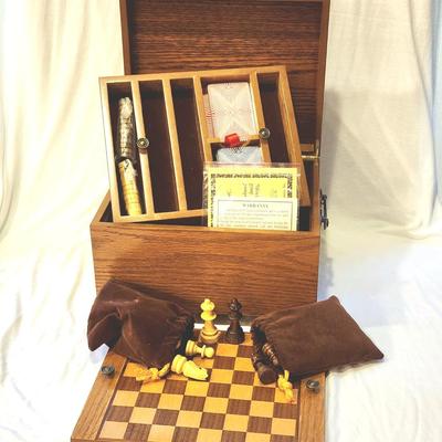 Thomas Pacconi Classics Game Box with pieces: Chess, Checkers, Cards