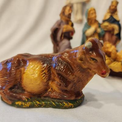 Vintage 15 piece Italian Nativity Set with Vintage Creche