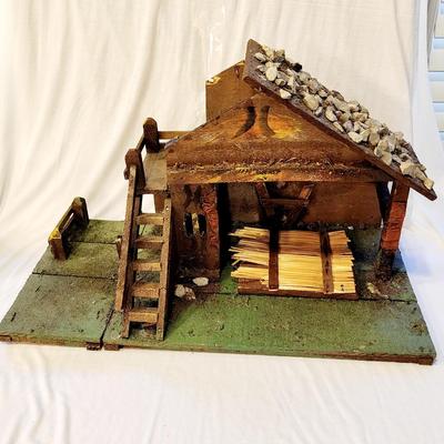 Vintage 15 piece Italian Nativity Set with Vintage Creche