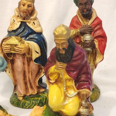Vintage 15 piece Italian Nativity Set with Vintage Creche