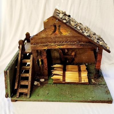 Vintage 15 piece Italian Nativity Set with Vintage Creche