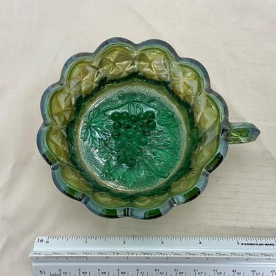 -2- Green Carnival Glass | Imperial Style Nappy Dish