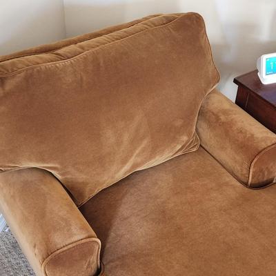Velvet Chaise Lounge - Gold / Brown cotton velvet