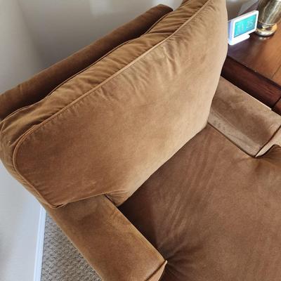 Velvet Chaise Lounge - Gold / Brown cotton velvet