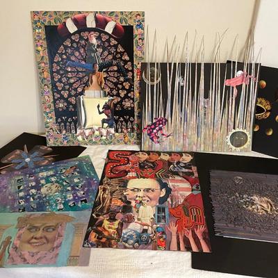 Lot 179 Art by Laurie Boyer 6 Original Paper Assemblages