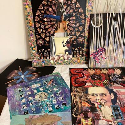 Lot 179 Art by Laurie Boyer 6 Original Paper Assemblages