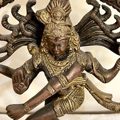 Lot 188 Brass Statue of Hindu Deity Shiva 4 Arms 11" tall