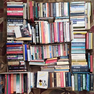 Large Lot (approx 200) Books - fiction, non-fiction, art, poetry, hard cover, paperbacks