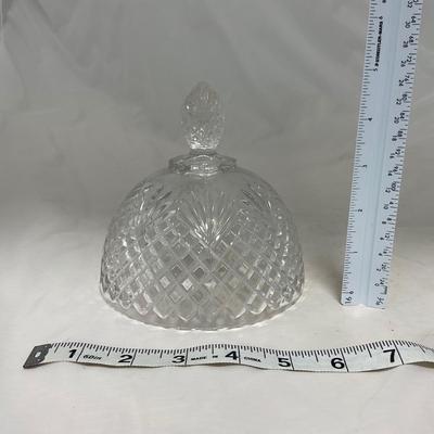 -13- Clear Pressed Glass | Covered Butter Dish