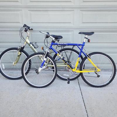 Lot of 2 All Terrain Bicycles - 1 men's Timberline GT, 1 woman's Diamondback step-through. Shimano Components