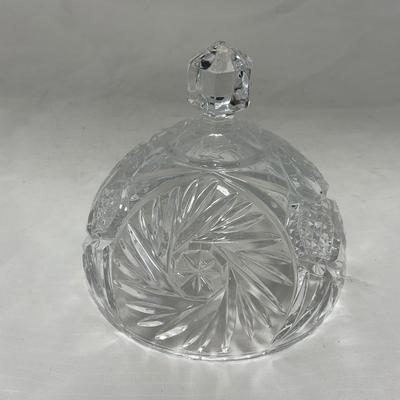 -17- Medium Clear Glass | Covered Butter Dish