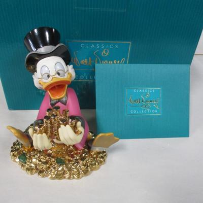 WDCC Disney Figurine Scrooge McDuck & Money in Box with COA