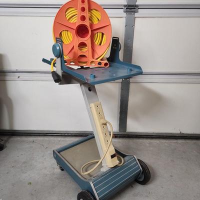 Scope Mobile - rolling scope or tool cart with electricity, + long reel extension cord