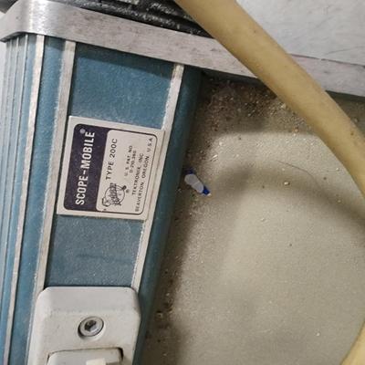 Scope Mobile - rolling scope or tool cart with electricity, + long reel extension cord