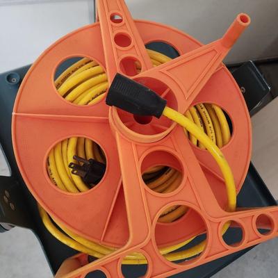 Scope Mobile - rolling scope or tool cart with electricity, + long reel extension cord