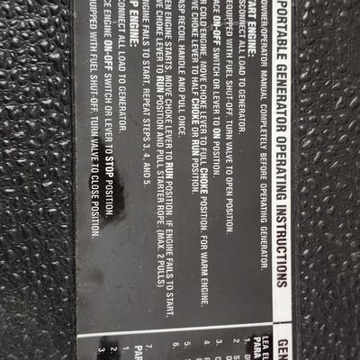 New/never used Generac Tecumseh 5000 watt 10hp portable generator