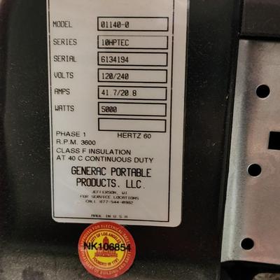 New/never used Generac Tecumseh 5000 watt 10hp portable generator