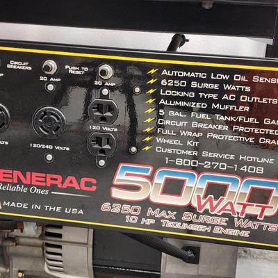 New/never used Generac Tecumseh 5000 watt 10hp portable generator