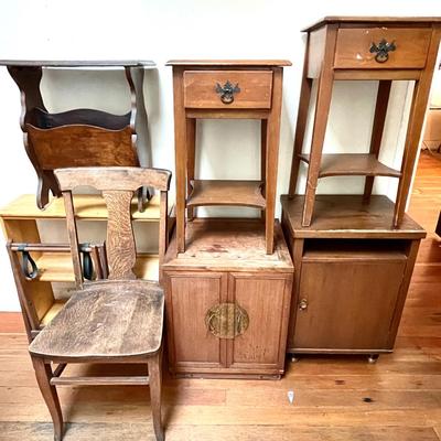 Lot 220 Group Project Furniture All Pieces Sturdy - Finish Needs Help 8pcs Restore Repurpose!