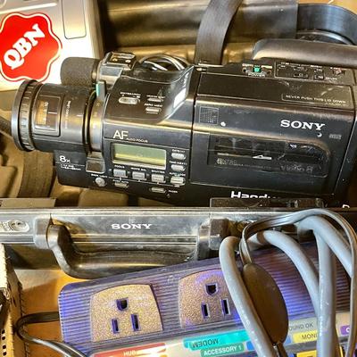 Lot 230 Group Vintage Electronics Sony Camcorder Speakers Cassette Player + More