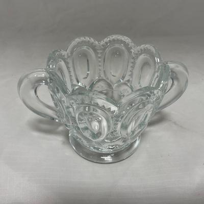 -21- Clear Glass| LE Smith Moon and Stars | Covered Butter Dish | Creamer and Sugar