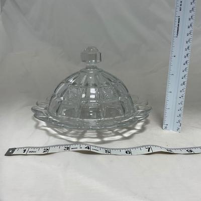 -23- Clear Glass | Covered Butter Dish