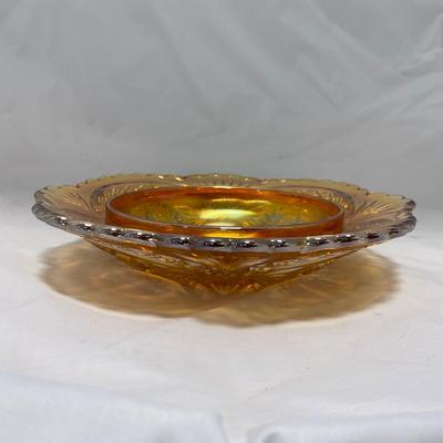 -26- Orange Carnival Iridescent | Covered Butter Dish