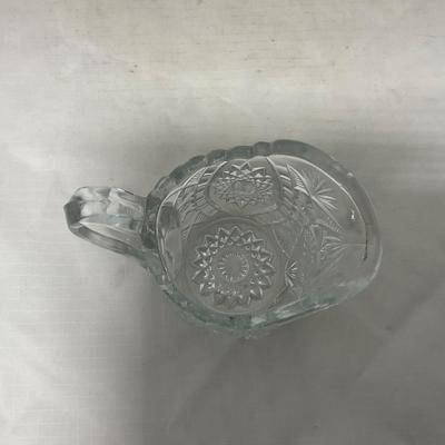 -27- Small Clear Glass | Covered Butter Dish | Creamer and Sugar