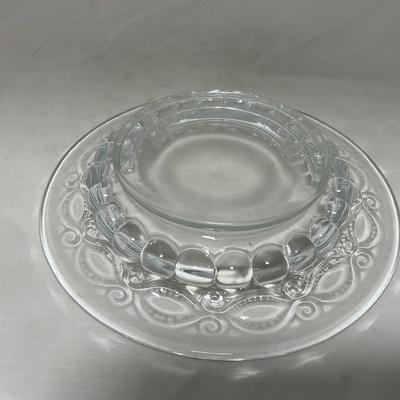 -33- Heavy Clear Glass | Covered Butter Dish