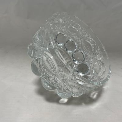 -33- Heavy Clear Glass | Covered Butter Dish