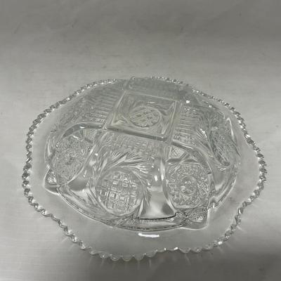 -35- Clear Cut Glass | Covered Butter Dish
