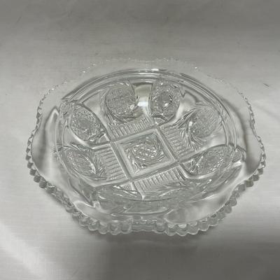 -35- Clear Cut Glass | Covered Butter Dish