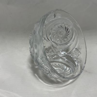 -36- Large Clear Cut Glass Set | Cruet | Sugar & Creamer | Lidded Jar | Covered Butter Dish