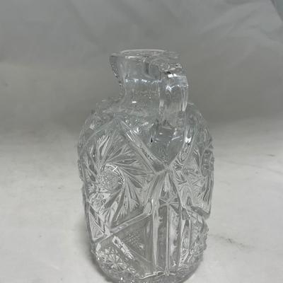 -36- Large Clear Cut Glass Set | Cruet | Sugar & Creamer | Lidded Jar | Covered Butter Dish