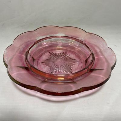 -37- Heavy Pink / Amethyst | Covered Butter Dish | Lidded Sugar & Creamer