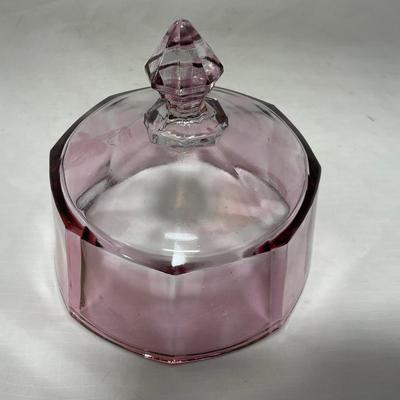 -37- Heavy Pink / Amethyst | Covered Butter Dish | Lidded Sugar & Creamer