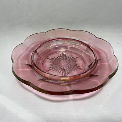 -37- Heavy Pink / Amethyst | Covered Butter Dish | Lidded Sugar & Creamer