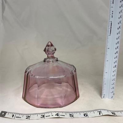 -37- Heavy Pink / Amethyst | Covered Butter Dish | Lidded Sugar & Creamer