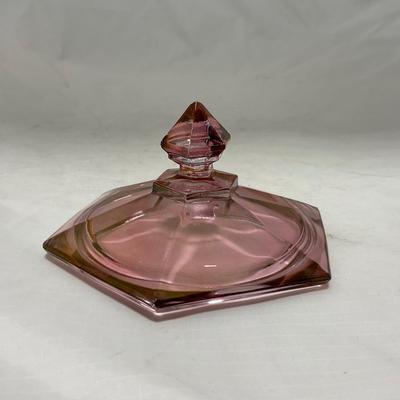 -37- Heavy Pink / Amethyst | Covered Butter Dish | Lidded Sugar & Creamer