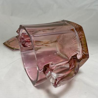 -37- Heavy Pink / Amethyst | Covered Butter Dish | Lidded Sugar & Creamer