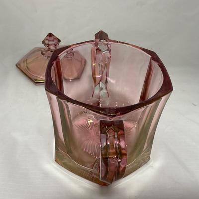 -37- Heavy Pink / Amethyst | Covered Butter Dish | Lidded Sugar & Creamer