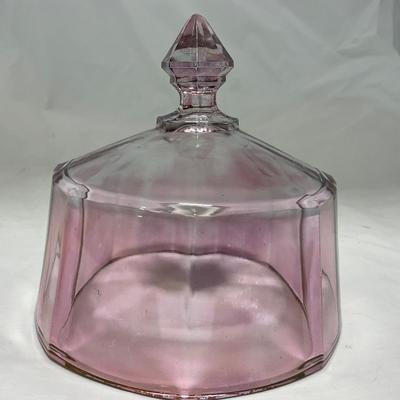 -37- Heavy Pink / Amethyst | Covered Butter Dish | Lidded Sugar & Creamer