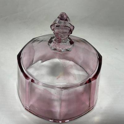 -37- Heavy Pink / Amethyst | Covered Butter Dish | Lidded Sugar & Creamer