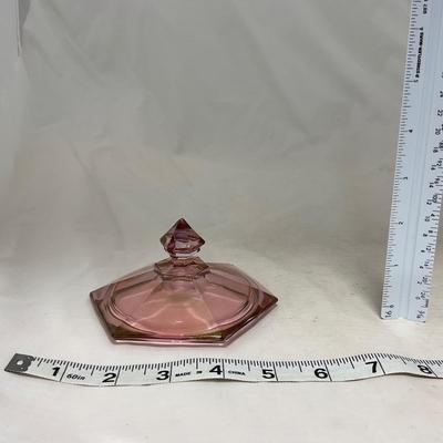 -37- Heavy Pink / Amethyst | Covered Butter Dish | Lidded Sugar & Creamer